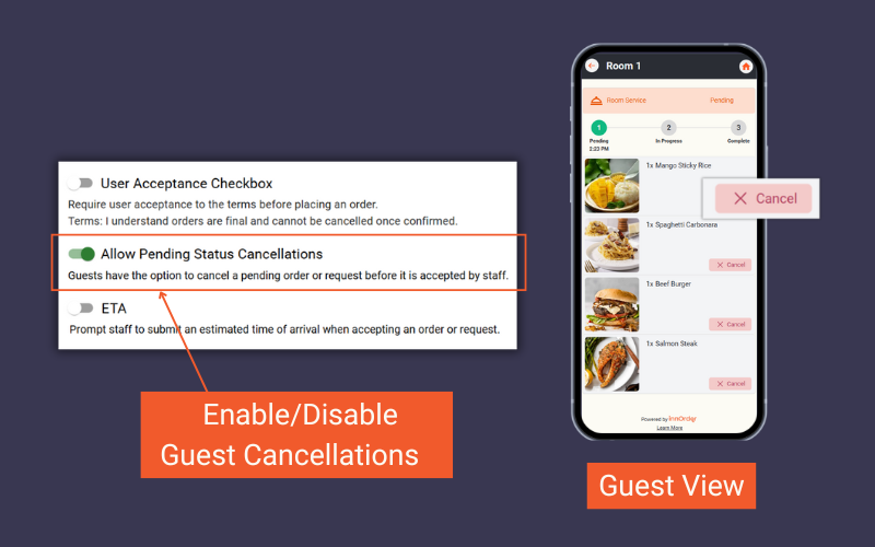 how to enable/disable guest cancellations
