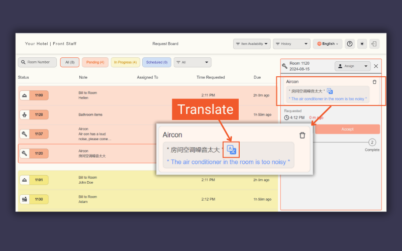 translating guest note